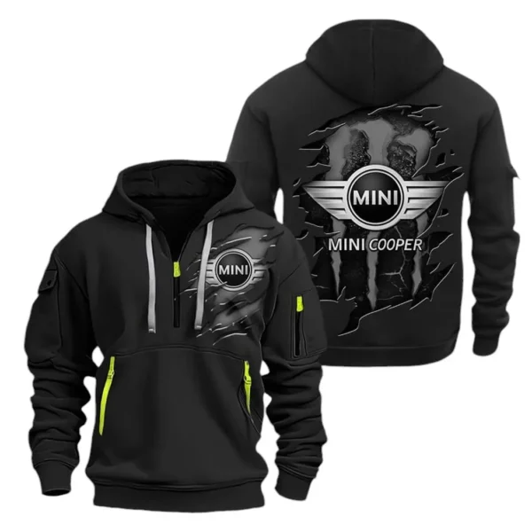 Hoodie Half Zipper Exclusive Logo Gift For Retro Compact Enthusiasts CAR021 - Image 2