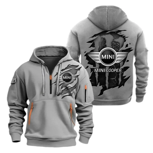 Hoodie Half Zipper Exclusive Logo Gift For Retro Compact Enthusiasts CAR021 - Image 3