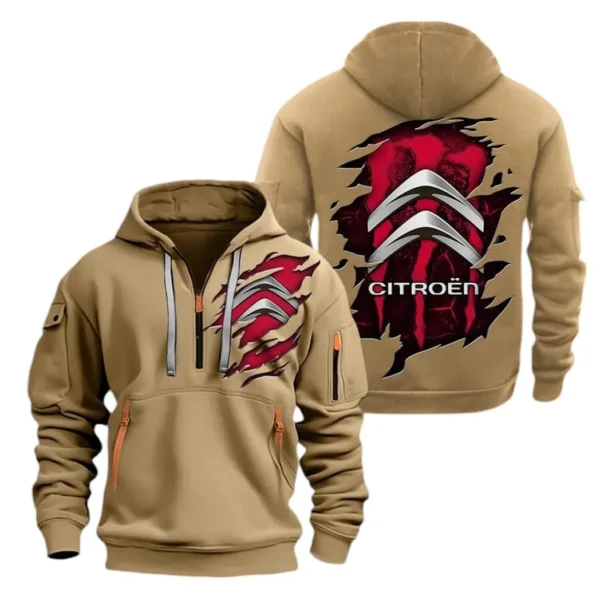 Hoodie Half Zipper Exclusive Logo Gift For Compact Hatchback Enthusiasts CAR021 - Image 4