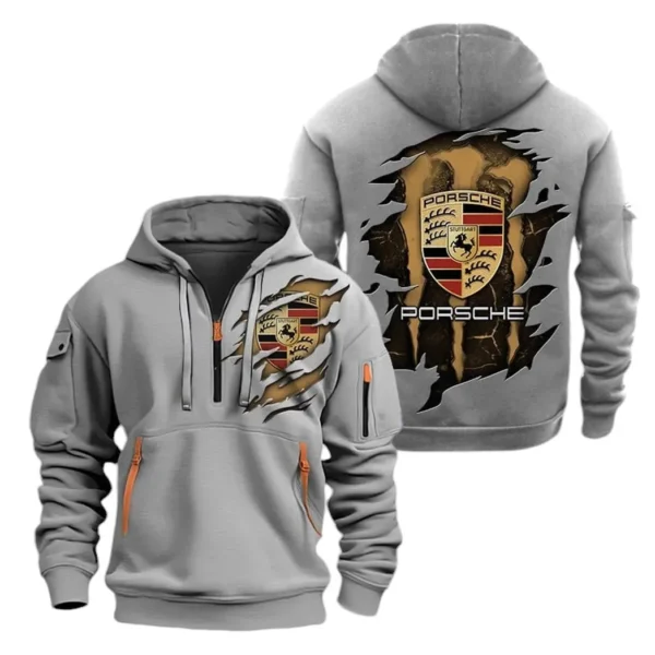 Sports Car Hoodie Half Zipper, Exclusive Logo Hoodie For Sports Car Enthusiasts CAR021 - Image 3