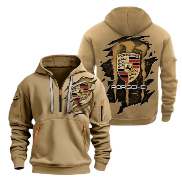 Sports Car Hoodie Half Zipper, Exclusive Logo Hoodie For Sports Car Enthusiasts CAR021 - Image 4