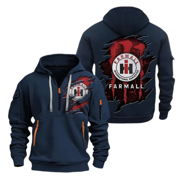 Hoodie Half Zipper Exclusive Logo Gift For Classic Farm Tractor Enthusiasts CAR032