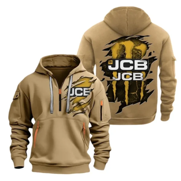 Excavation Machine Hoodie Half Zipper, Exclusive Logo Hoodie For Excavation Machine Enthusiasts CAR032 - Image 4