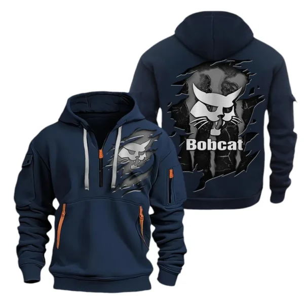 Hoodie Half Zipper Exclusive Logo Gift For Compact Loader Enthusiasts CAR032