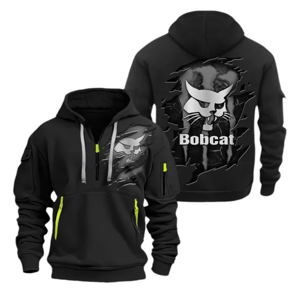 Hoodie Half Zipper Exclusive Logo Gift For Compact Loader Enthusiasts CAR032 - Image 2