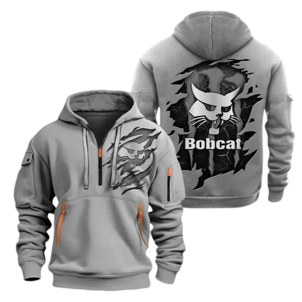 Hoodie Half Zipper Exclusive Logo Gift For Compact Loader Enthusiasts CAR032 - Image 3