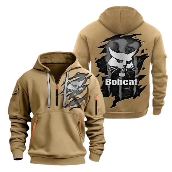 Hoodie Half Zipper Exclusive Logo Gift For Compact Loader Enthusiasts CAR032 - Image 4