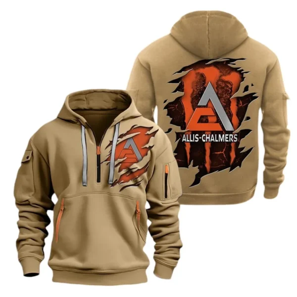 Farm Tractor Hoodie Half Zipper, Exclusive Logo Hoodie For Farm Tractor Enthusiasts CAR032 - Image 4