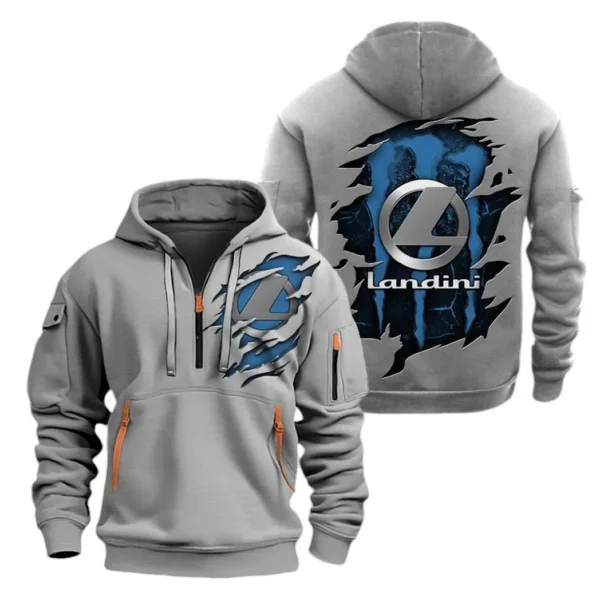 Hoodie Half Zipper Exclusive Logo Gift For Compact Farm Tractor Enthusiasts CAR032 - Image 3