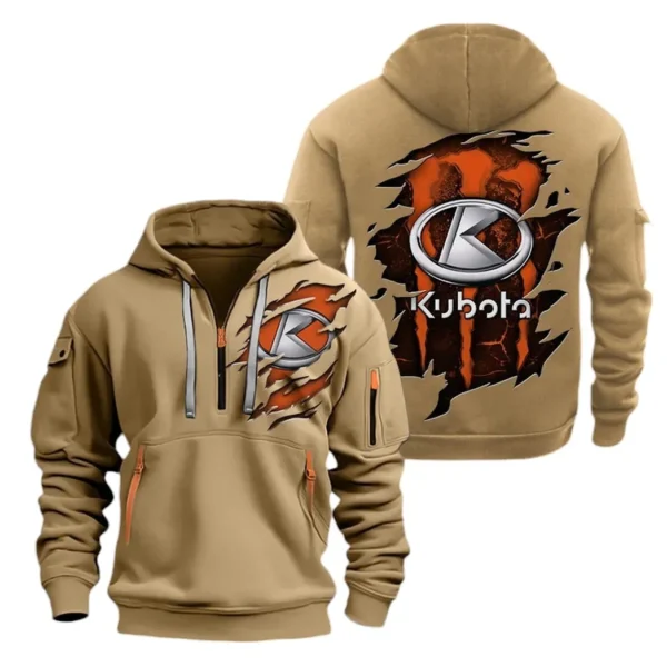 Compact Utility Tractor Hoodie Half Zipper, Exclusive Logo Hoodie For Compact Utility Tractor Enthusiasts CAR032 - Image 4