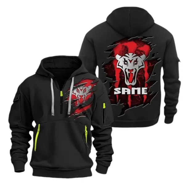 Hoodie Half Zipper Exclusive Logo Gift For Agricultural Tractor Enthusiasts CAR032 - Image 2