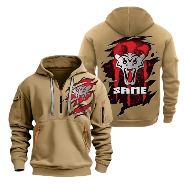 Hoodie Half Zipper Exclusive Logo Gift For Agricultural Tractor Enthusiasts CAR032 - Image 4
