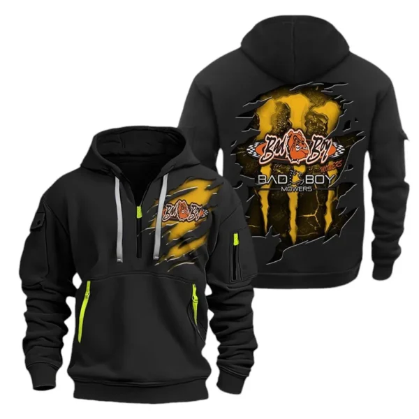 Lawn Mower Hoodie Half Zipper, Exclusive Logo Hoodie For Lawn Mower Enthusiasts CAR032 - Image 2