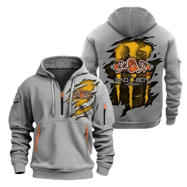 Lawn Mower Hoodie Half Zipper, Exclusive Logo Hoodie For Lawn Mower Enthusiasts CAR032 - Image 3