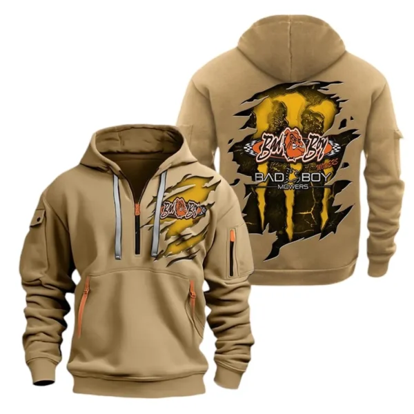 Lawn Mower Hoodie Half Zipper, Exclusive Logo Hoodie For Lawn Mower Enthusiasts CAR032 - Image 4