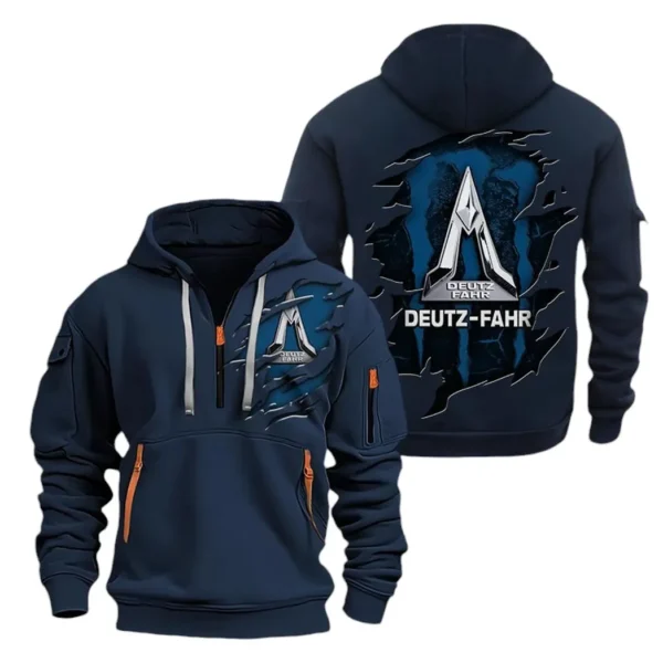 Hoodie Half Zipper Exclusive Logo Gift For Agricultural Tractor Enthusiasts CAR032