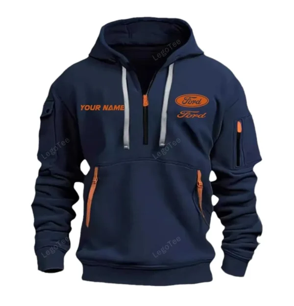 Cultivation Tractor Hoodie Half Zipper, Exclusive Logo Hoodie For Cultivation Tractor Enthusiasts CAR042