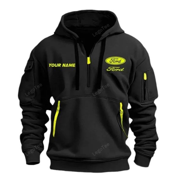 Cultivation Tractor Hoodie Half Zipper, Exclusive Logo Hoodie For Cultivation Tractor Enthusiasts CAR042 - Image 2