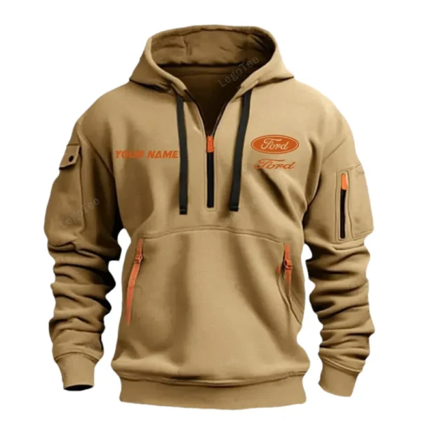 Cultivation Tractor Hoodie Half Zipper, Exclusive Logo Hoodie For Cultivation Tractor Enthusiasts CAR042 - Image 4