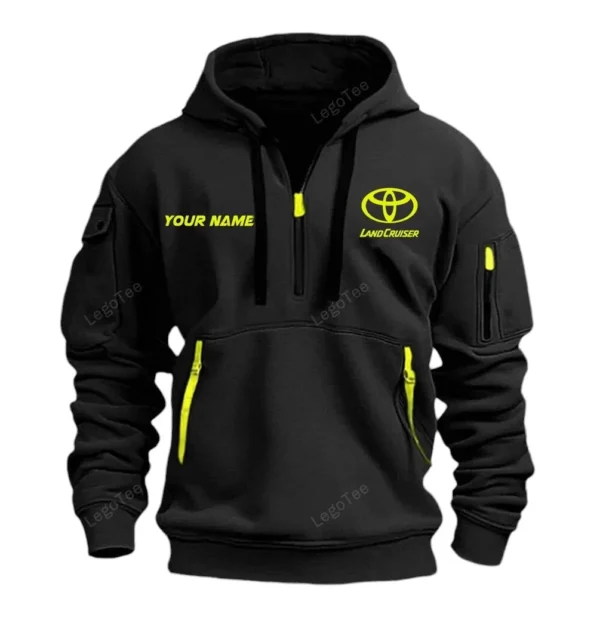 Hoodie Half Zipper Exclusive Logo Gift For Street Racer Car Enthusiasts CAR042 - Image 2