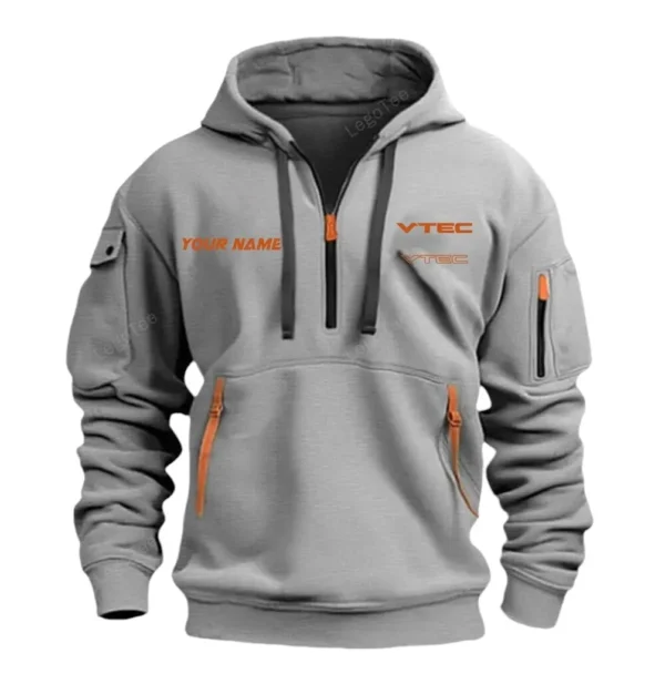 Tuner Car Hoodie Half Zipper, Exclusive Logo Hoodie For Tuner Car Enthusiasts CAR042 - Image 3