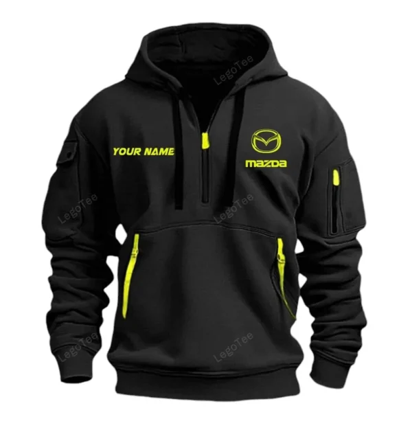 Hoodie Half Zipper Exclusive Logo Gift For Rotary Legend Enthusiasts CAR042 - Image 2