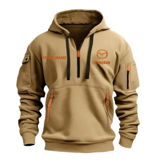 Hoodie Half Zipper Exclusive Logo Gift For Rotary Legend Enthusiasts CAR042 - Image 4