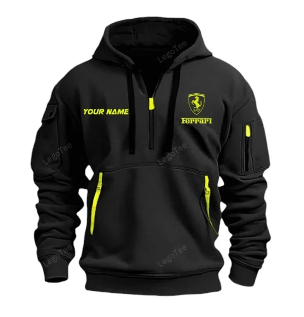 Hoodie Half Zipper Exclusive Logo Gift For Auto Racing Enthusiasts CAR042 - Image 2