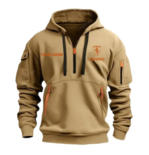 Hoodie Half Zipper Exclusive Logo Gift For Auto Racing Enthusiasts CAR042 - Image 4