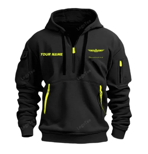 Hoodie Half Zipper Exclusive Logo Gift For Pony Car Enthusiasts CAR042 - Image 2