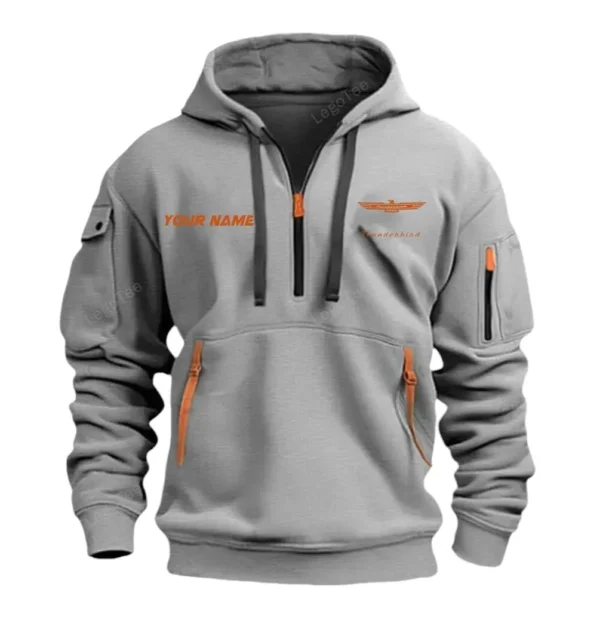 Hoodie Half Zipper Exclusive Logo Gift For Pony Car Enthusiasts CAR042 - Image 3