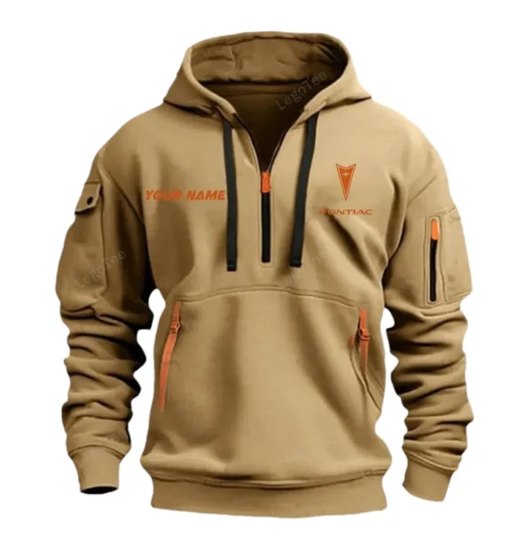 Hoodie Half Zipper Exclusive Logo Gift For Classic American Car Enthusiasts CAR042 - Image 4