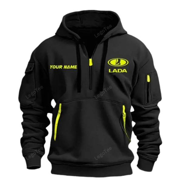 Compact Car Hoodie Half Zipper, Exclusive Logo Hoodie For Compact Car Enthusiasts CAR042 - Image 2