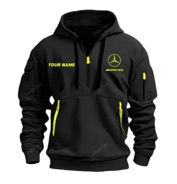 Hoodie Half Zipper Exclusive Logo Gift For Racing Edition Car Enthusiasts CAR042 - Image 2