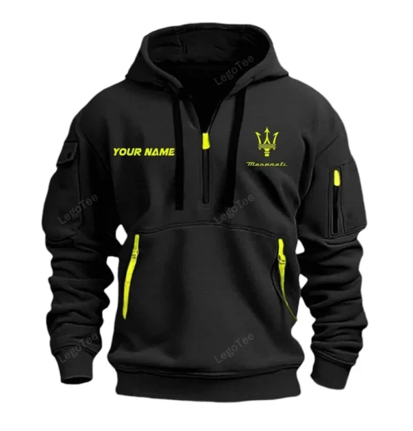 Hoodie Half Zipper Exclusive Logo Gift For Sports Auto Enthusiasts CAR042 - Image 2
