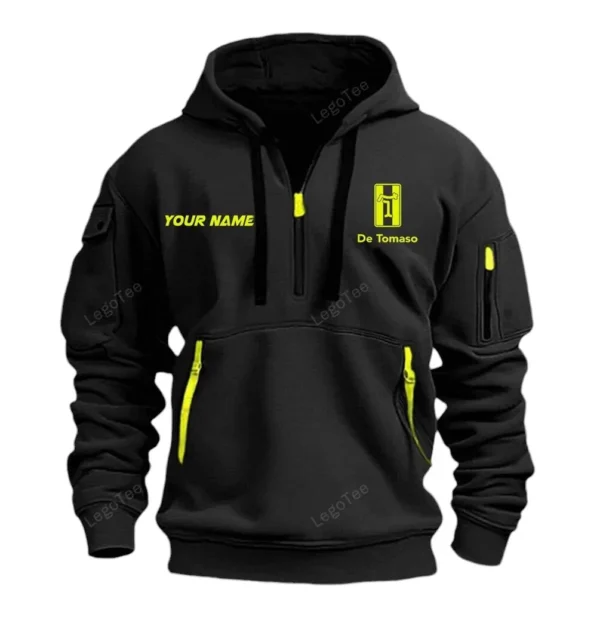Italian Sport Coupe Hoodie Half Zipper, Exclusive Logo Hoodie For Italian Sport Coupe Enthusiasts CAR042 - Image 2