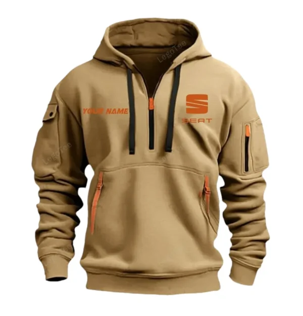 Small SUV Hoodie Half Zipper, Exclusive Logo Hoodie For Small SUV Enthusiasts CAR042 - Image 4