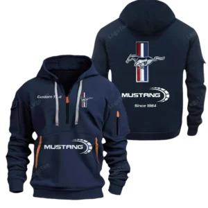 Hoodie Half Zipper Exclusive Logo Gift For Pony Car Enthusiasts CAR052