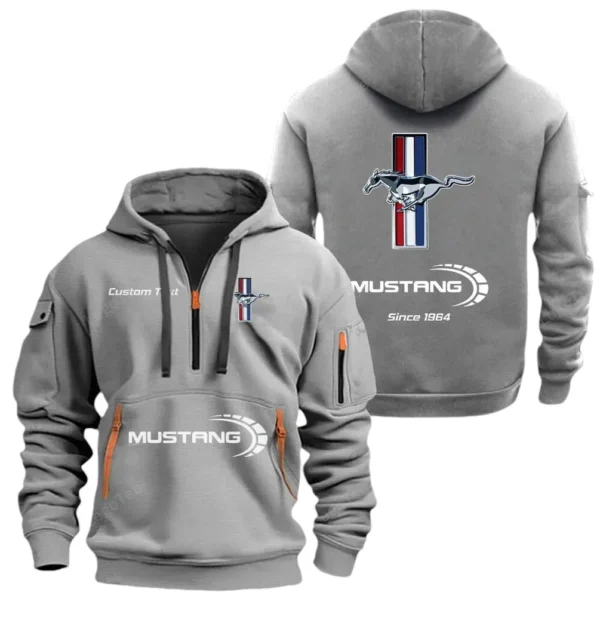 Hoodie Half Zipper Exclusive Logo Gift For Pony Car Enthusiasts CAR052 - Image 3