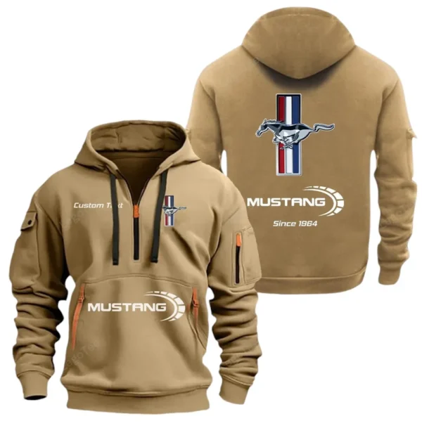 Hoodie Half Zipper Exclusive Logo Gift For Pony Car Enthusiasts CAR052 - Image 4