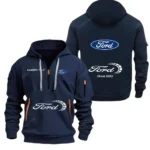 Classic American Car Hoodie Half Zipper, Exclusive Logo Hoodie For Classic American Car Enthusiasts CAR052