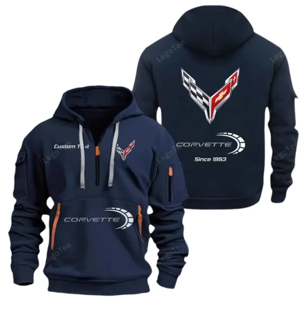Hoodie Half Zipper Exclusive Logo Gift For American Pony Car Enthusiasts CAR052