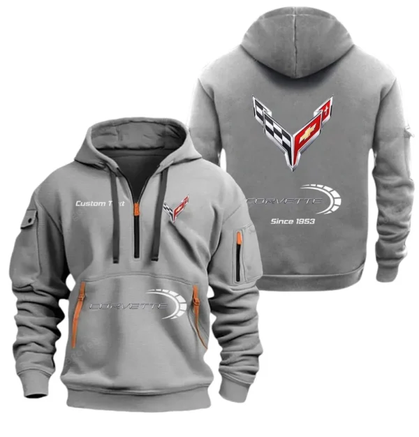 Hoodie Half Zipper Exclusive Logo Gift For American Pony Car Enthusiasts CAR052 - Image 3