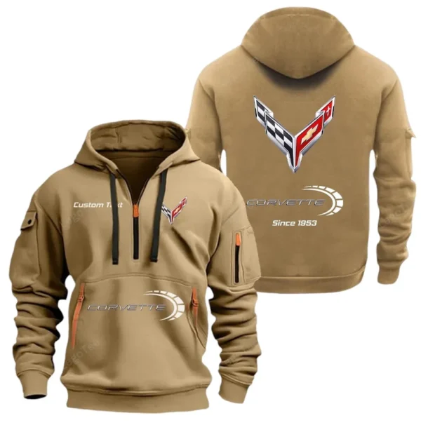 Hoodie Half Zipper Exclusive Logo Gift For American Pony Car Enthusiasts CAR052 - Image 4