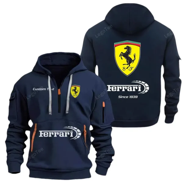 Premium Sports Car Hoodie Half Zipper, Exclusive Logo Hoodie For Premium Sports Car Enthusiasts CAR052