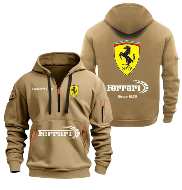 Premium Sports Car Hoodie Half Zipper, Exclusive Logo Hoodie For Premium Sports Car Enthusiasts CAR052 - Image 4