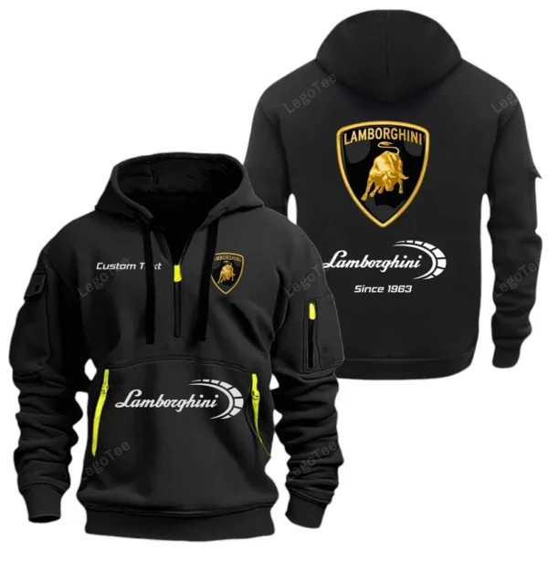 Hoodie Half Zipper Exclusive Logo Gift For Luxury Coupe Auto Enthusiasts CAR052 - Image 2