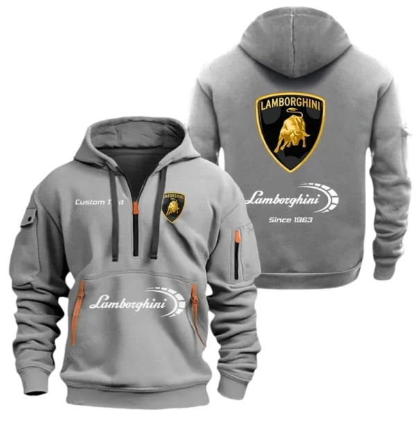 Hoodie Half Zipper Exclusive Logo Gift For Luxury Coupe Auto Enthusiasts CAR052 - Image 3