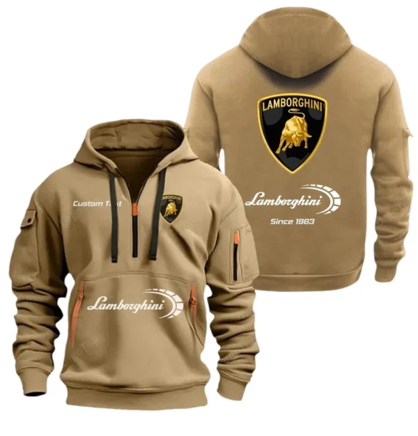 Hoodie Half Zipper Exclusive Logo Gift For Luxury Coupe Auto Enthusiasts CAR052 - Image 4