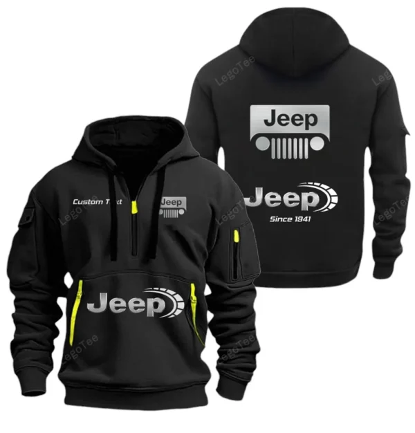 Hoodie Half Zipper Exclusive Logo Gift For Off-Road SUV Enthusiasts CAR052 - Image 2